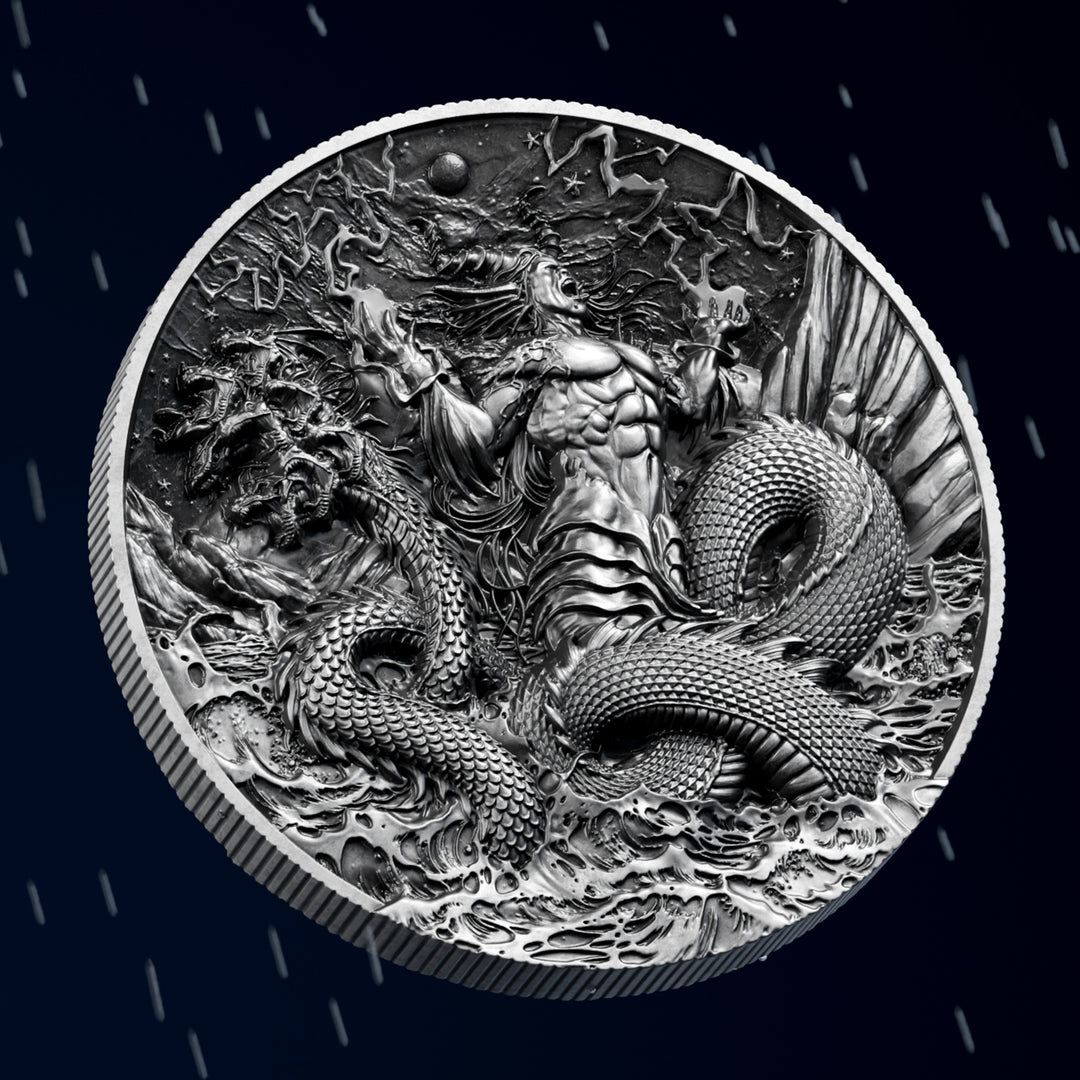 close up image of the gonggong silver coin