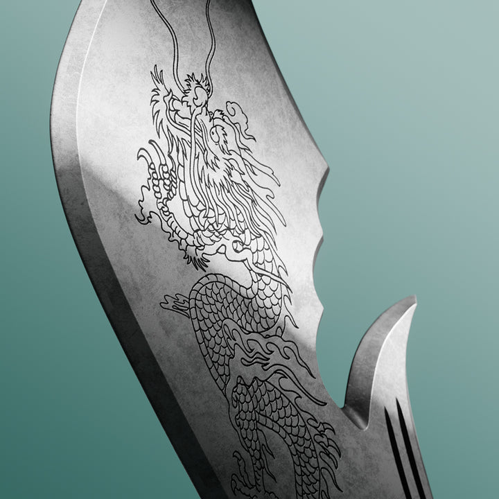 image of the guan yu's green dragon crescent blade 2 oz silver coin