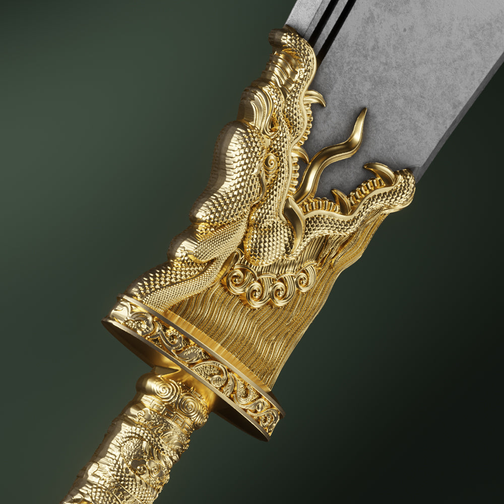 image of the guan yu's green dragon crescent blade 2 oz silver coin