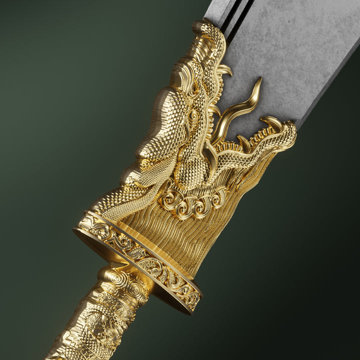 image of the guan yu's green dragon crescent blade 2 oz silver coin