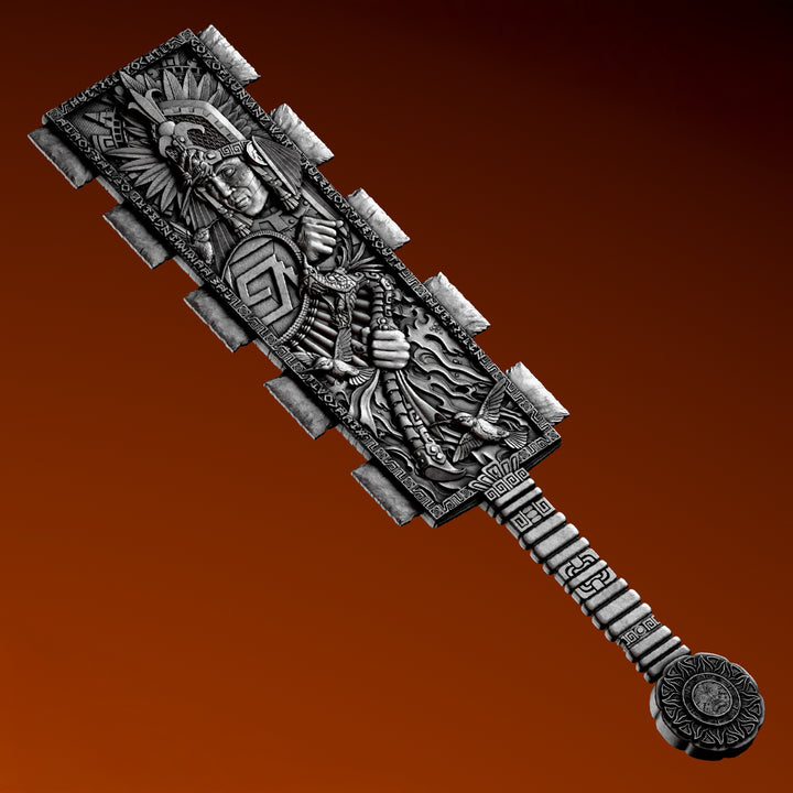 image of the Huitzilopochtli's Macuahuitl 2 oz Pure Silver Coin details