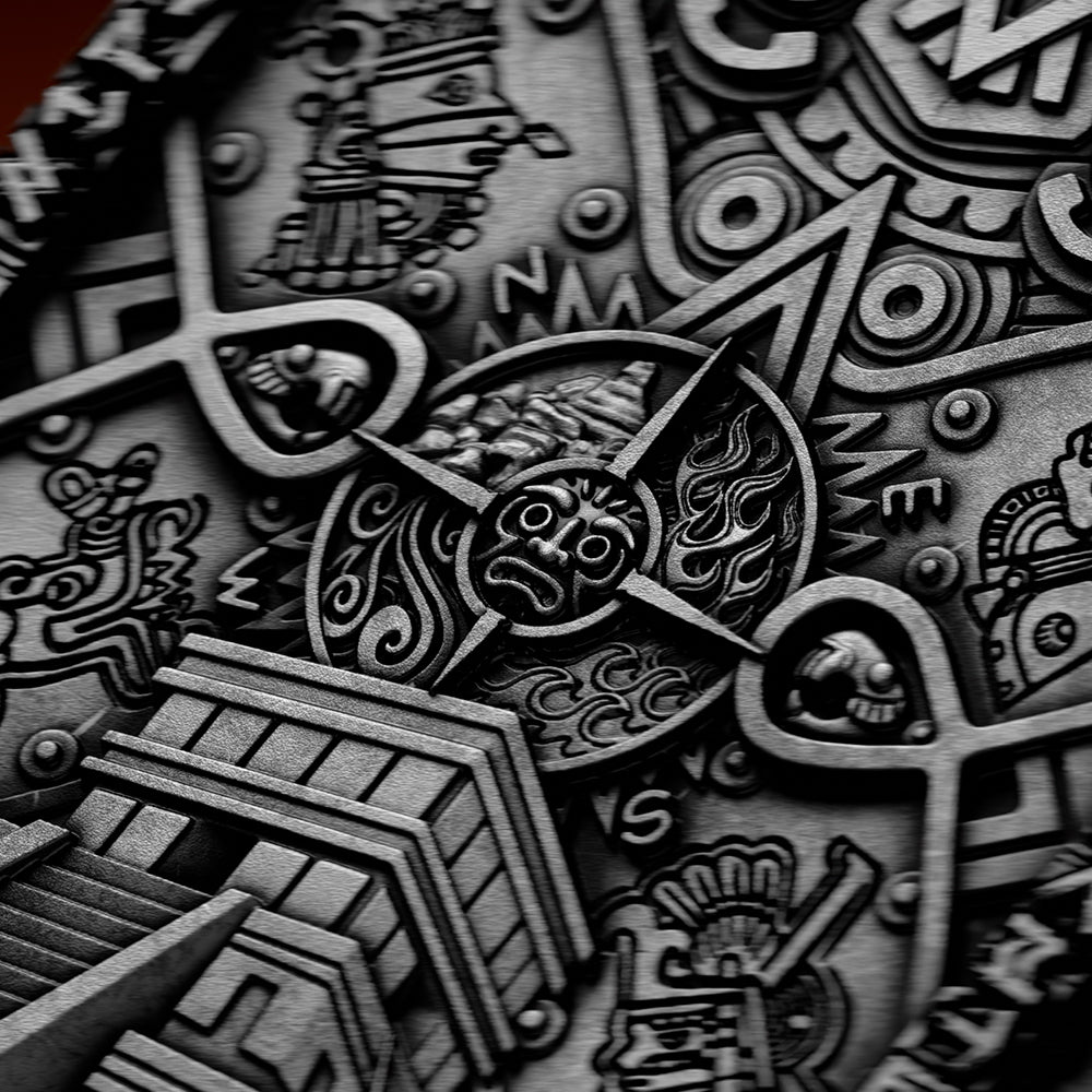 image of the Huitzilopochtli's Macuahuitl 2 oz Pure Silver Coin details