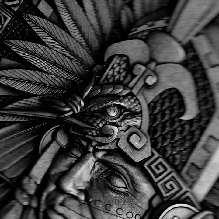image of the Huitzilopochtli's Macuahuitl 2 oz Pure Silver Coin details