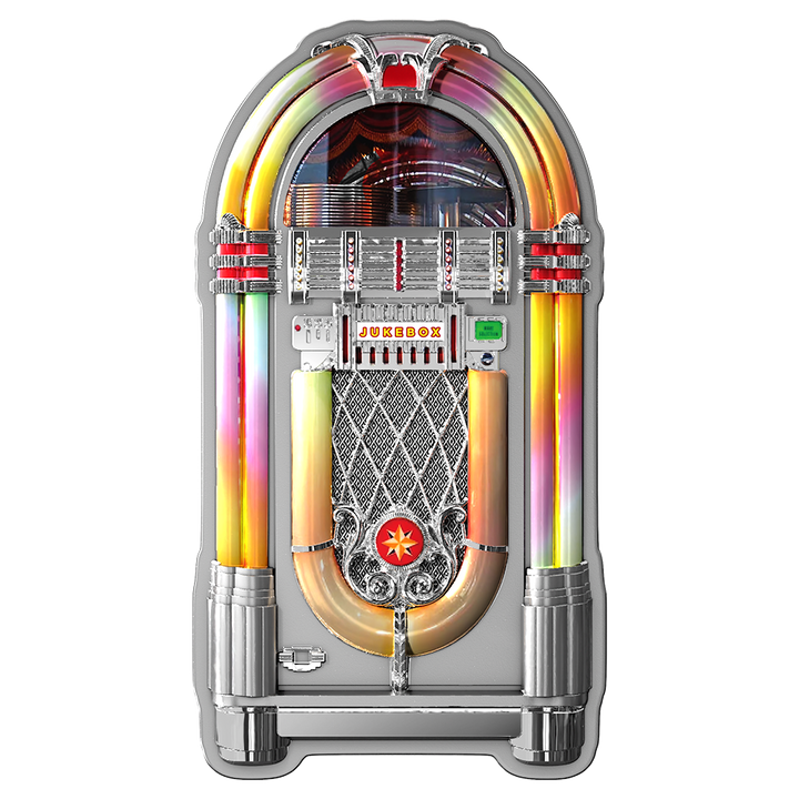 image of the jukebox silver coin on a transparent background