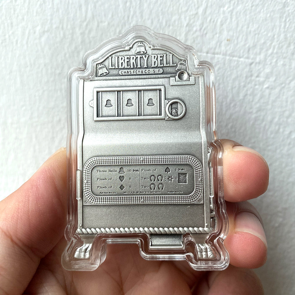 image of the liberty bell slot machine 2 oz silver coin