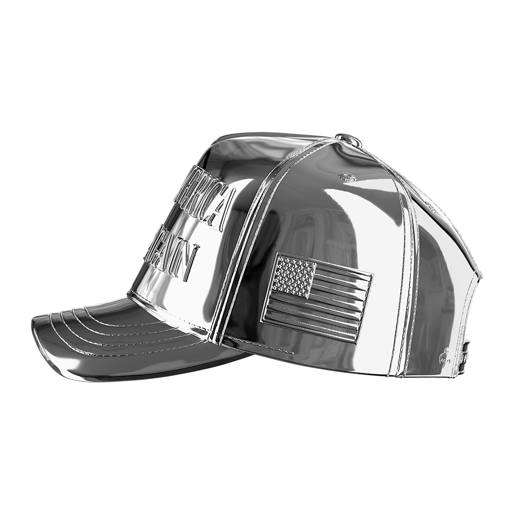 image of the maga hat pure silver sculpture