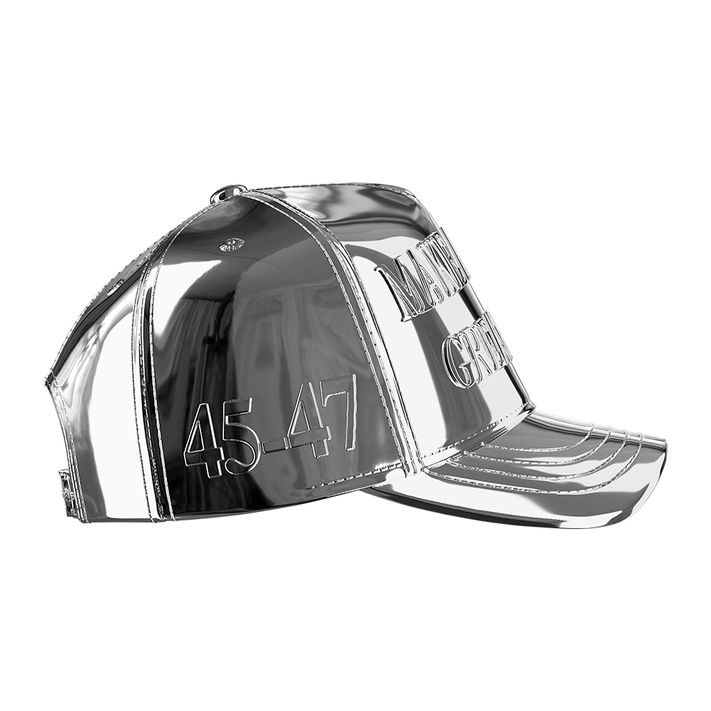 image of the maga hat pure silver sculpture