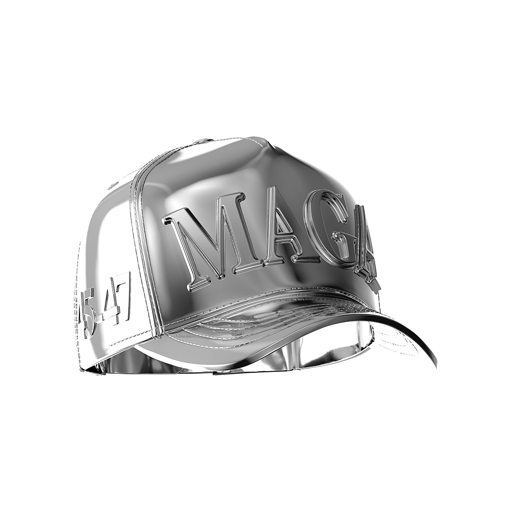 image of the maga hat 2 oz pure silver sculpture