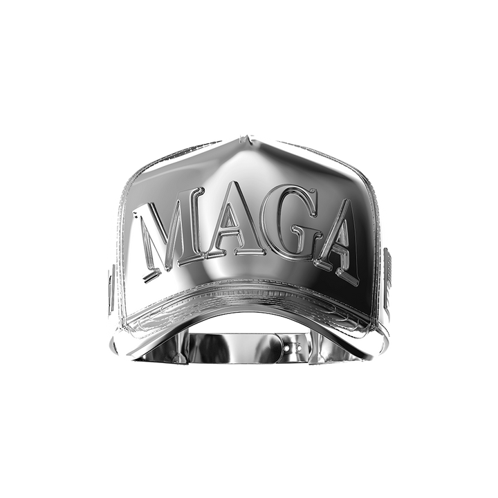 image of the maga hat 2 oz pure silver sculpture