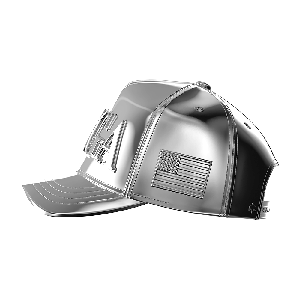 image of the maga hat 2 oz pure silver sculpture