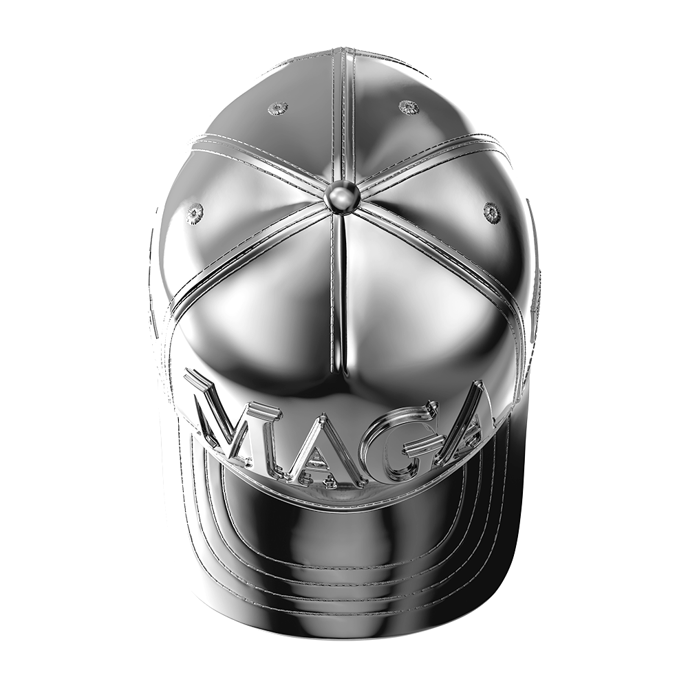 image of the maga hat 2 oz pure silver sculpture
