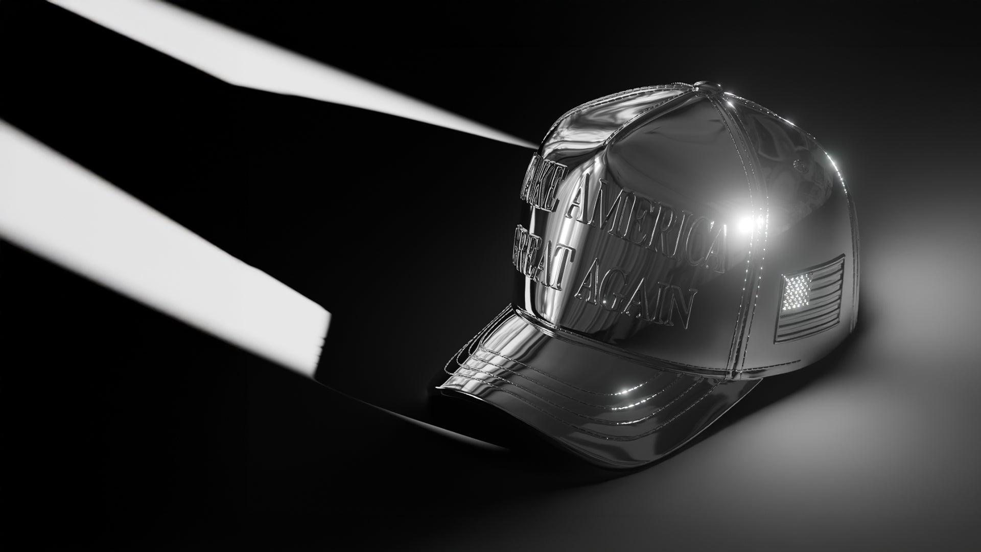 image of the maga hat pure silver sculpture