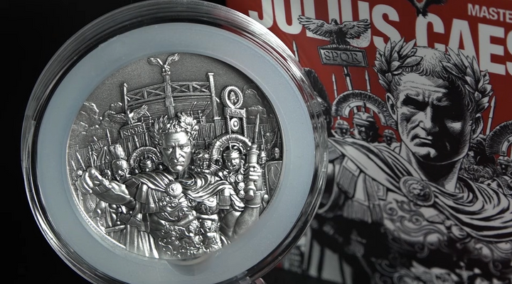image of the julius caesar 2 oz silver coin