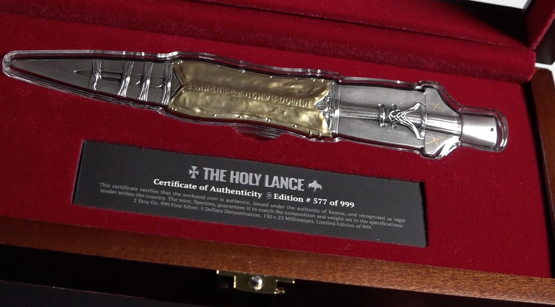 The Holy Lance 2 oz Pure Silver Coin
