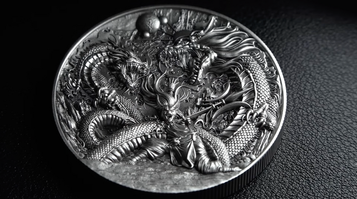 image of the zhu rong 2 oz silver coin
