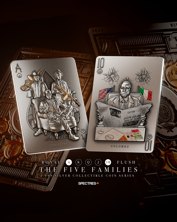 image of the five families silver coin series