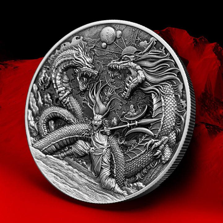 Zhu Rong – God of Fire 2 oz Silver Coin - 2024 Chad 10000 Francs CFA
