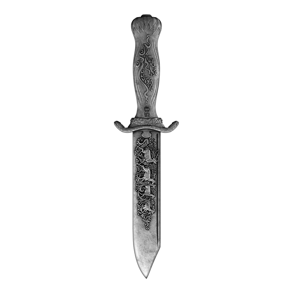 image of the theodore roosevelt's tiffany bowie knife silver coin
