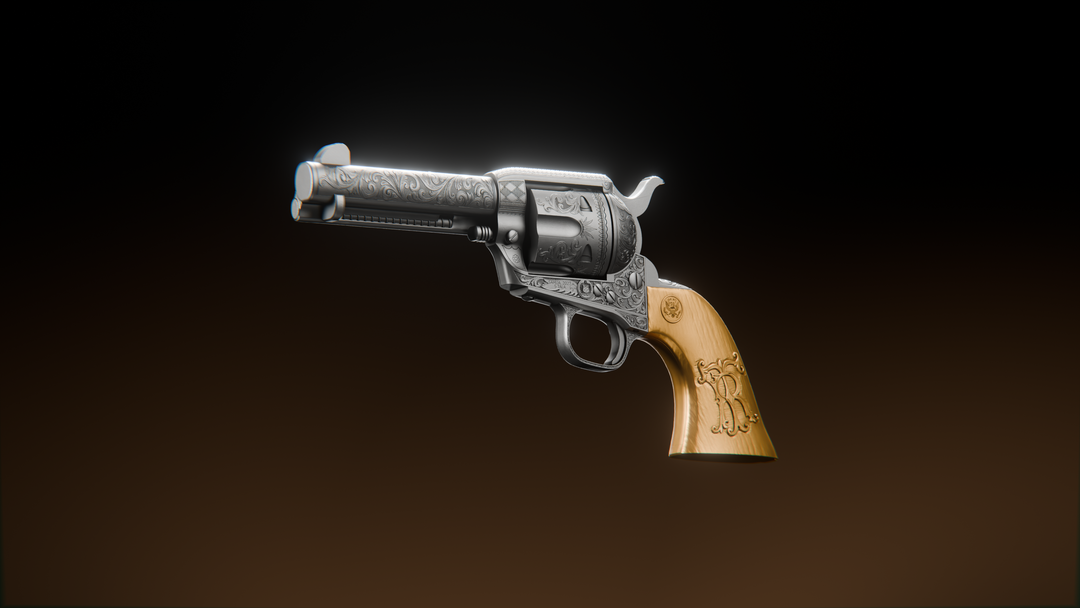 image of the Theodore Roosevelt's Bull Moose Revolver 2 oz Silver Coin