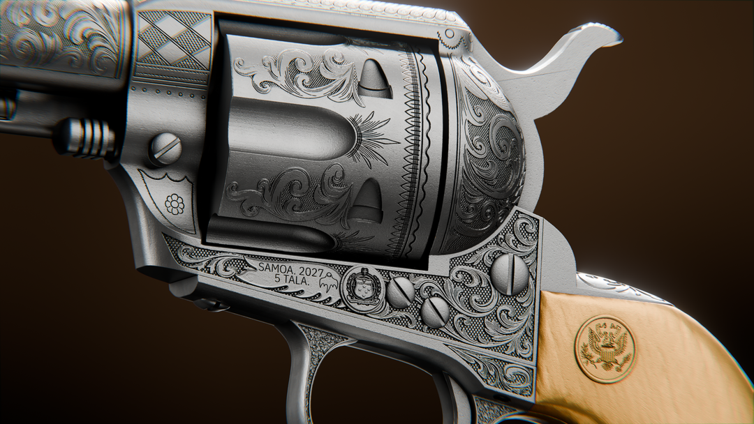 image of the Theodore Roosevelt's Bull Moose Revolver 2 oz Silver Coin