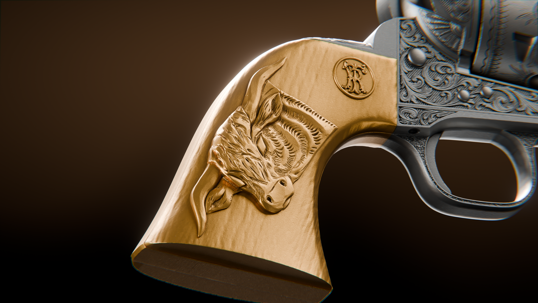 image of the Theodore Roosevelt's Bull Moose Revolver 2 oz Silver Coin