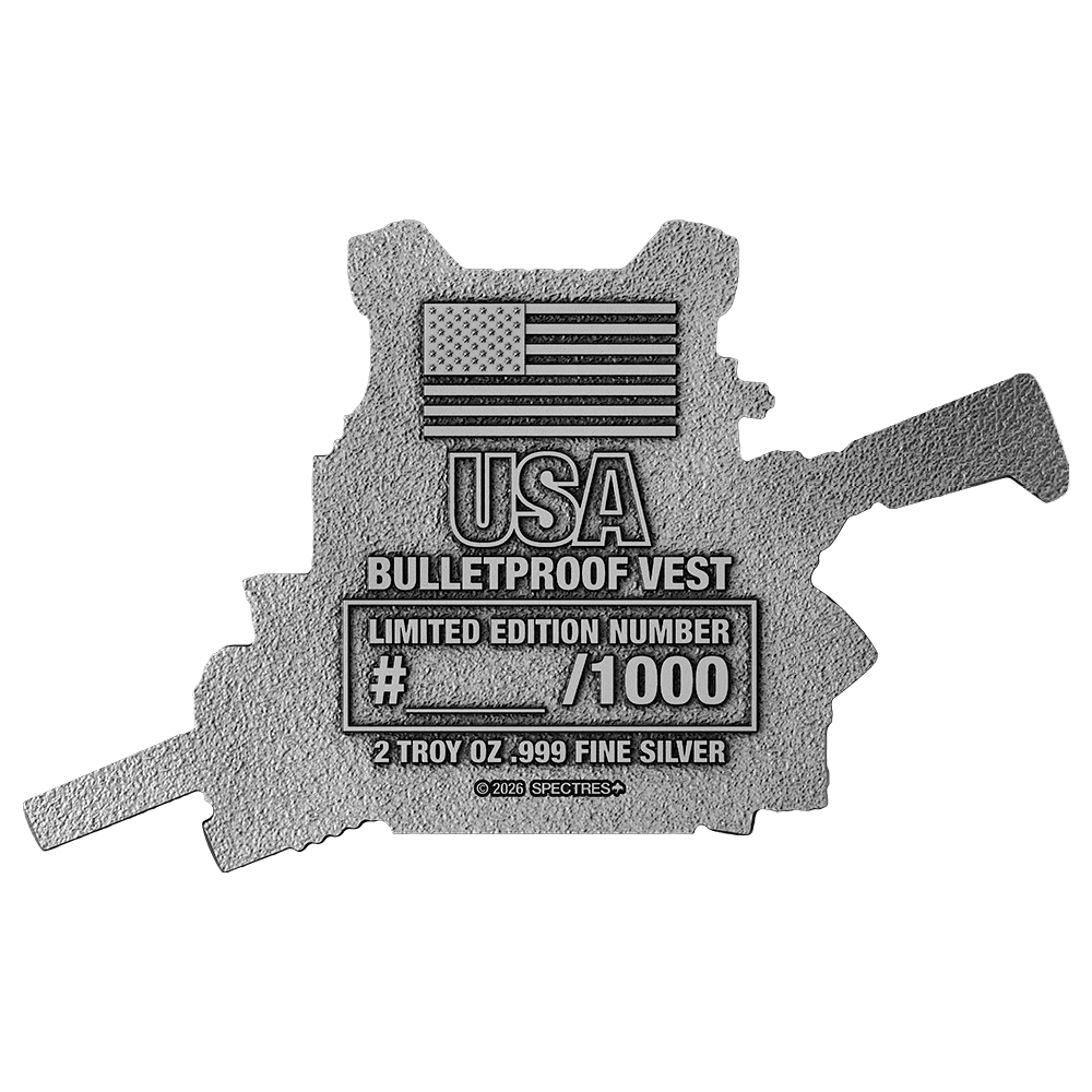 image of the usa bulletproof vest 2 oz silver collectible