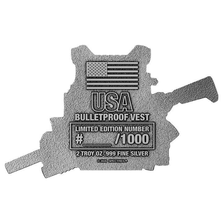 image of the usa bulletproof vest 2 oz silver collectible