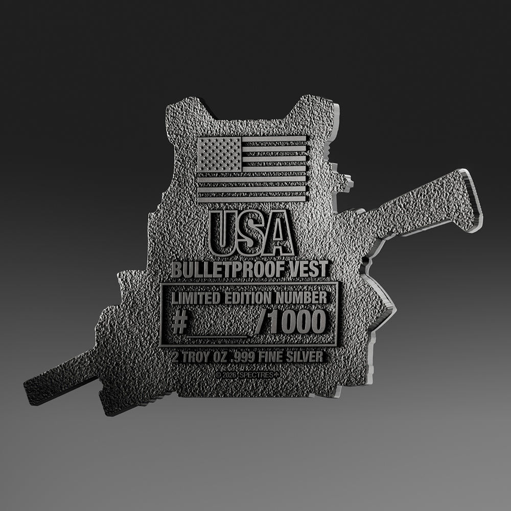 image of the usa bulletproof vest 2 oz silver collectible