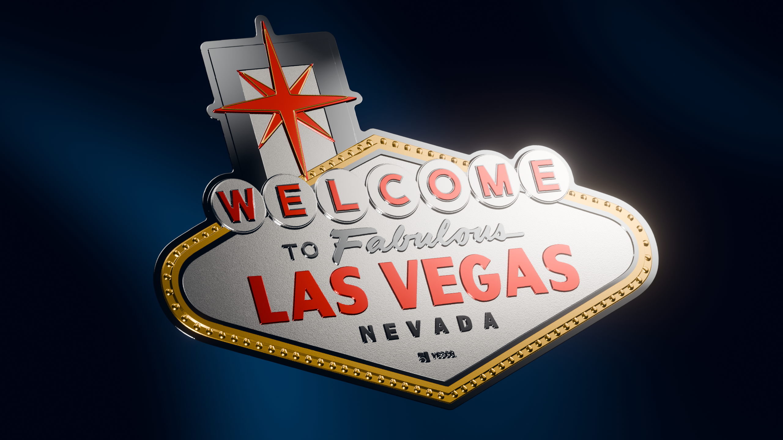 image of welcome to fabulous las vegas sign silver coin