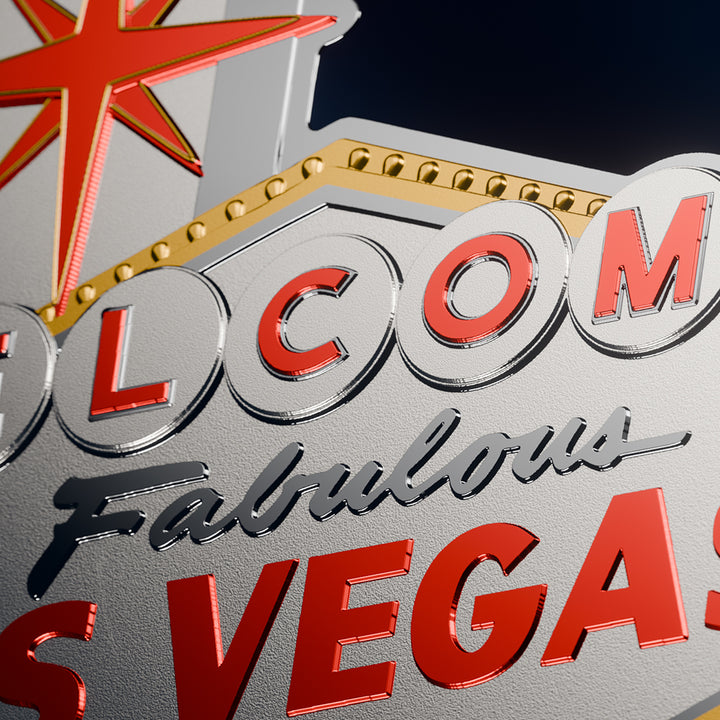 image of welcome to fabulous las vegas sign silver coin