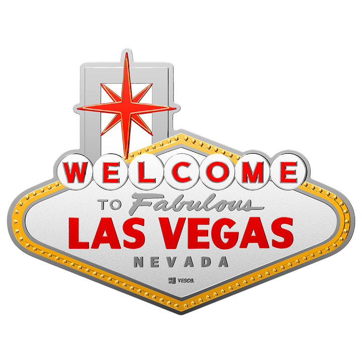 image of welcome to fabulous las vegas sign silver coin