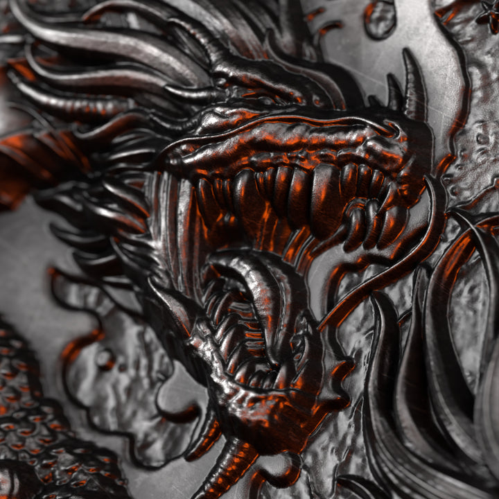 image of the zhu rong 2 oz silver coin details