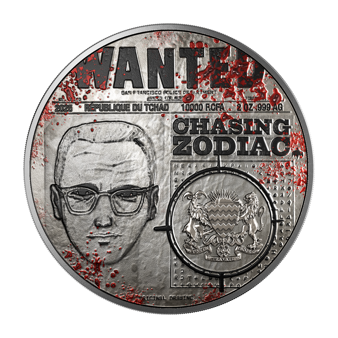 image of the zodiac killer silver coin on a transparent background