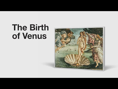 The Birth of Venus by Sandro Botticelli 2 oz Silver Coin
