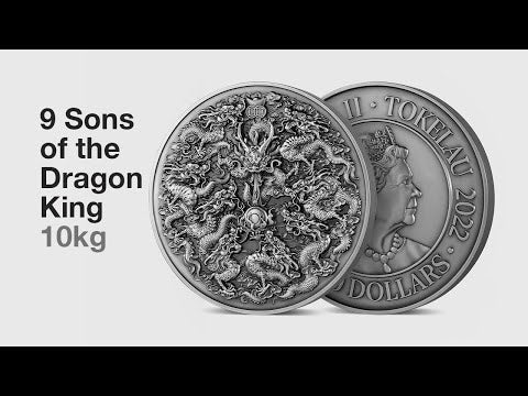 9 Sons of the Dragon King 10 kg Silver Coin - 2022 Tokelau 300 Dollars