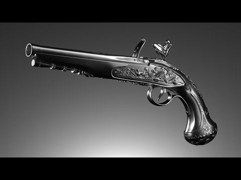 promotional video of the george washington flintlock pistol 2 oz silver coin