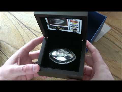 3D American Football 2 oz Pure Silver Coin